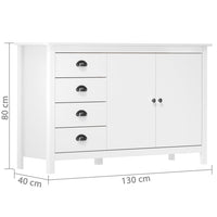 vidaXL Aparador Hill 130x40x80 cm pinho maciço castanho mel