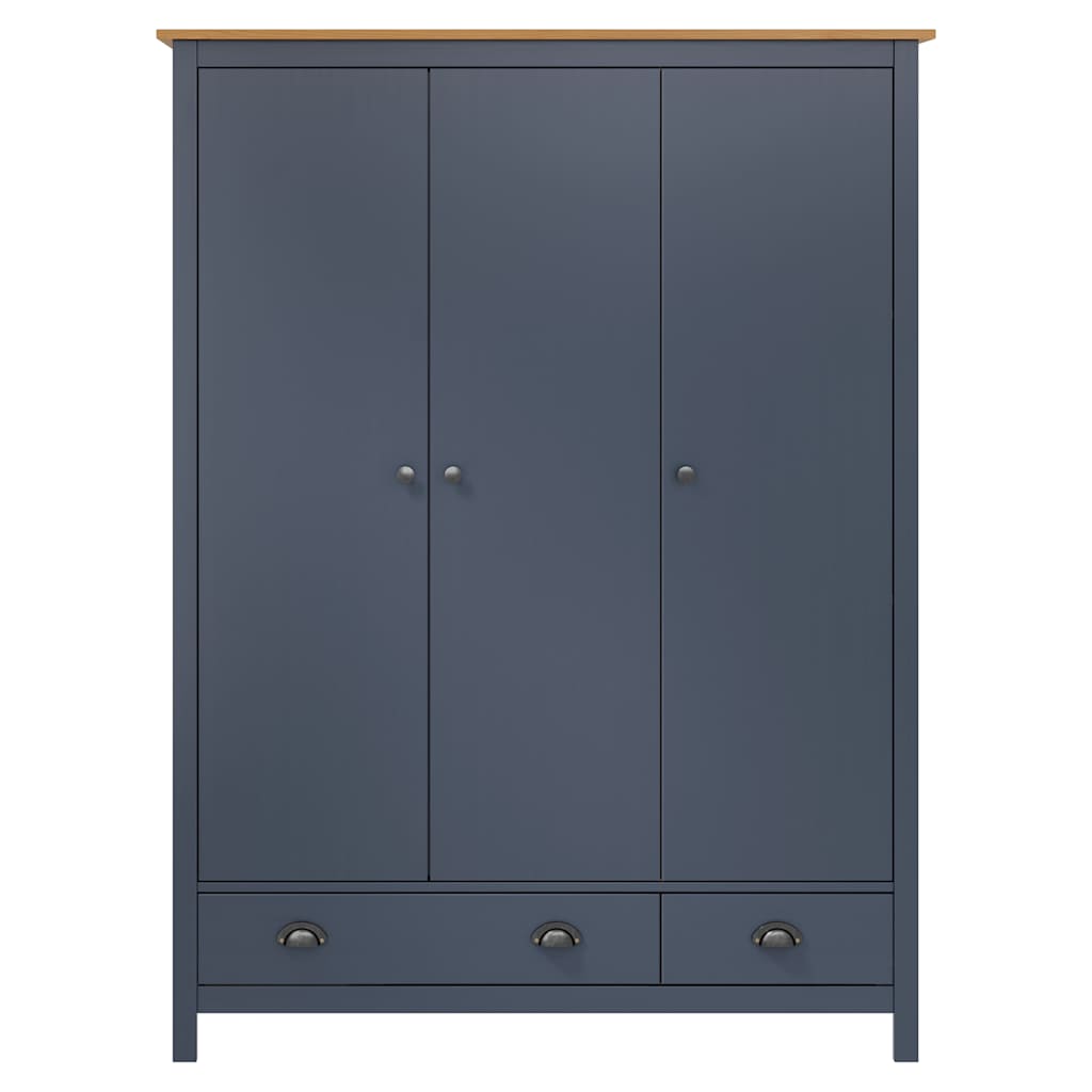 vidaXL Roupeiro 3 portas Hill 127x50x170 cm pinho maciço branco