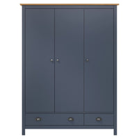 vidaXL Roupeiro 3 portas Hill 127x50x170 cm pinho maciço branco
