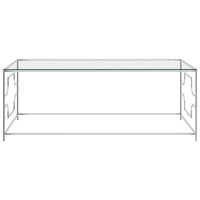 vidaXL Mesa de centro 120x60x45 cm aço inoxidável prateado e vidro