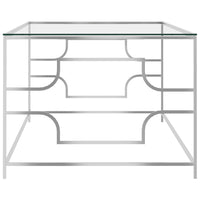 vidaXL Mesa de centro 120x60x45 cm aço inoxidável prateado e vidro