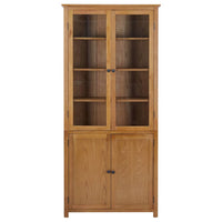 vidaXL Estante com 4 portas 90x35x200 cm carvalho maciço e vidro