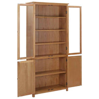 vidaXL Estante com 4 portas 90x35x200 cm carvalho maciço e vidro