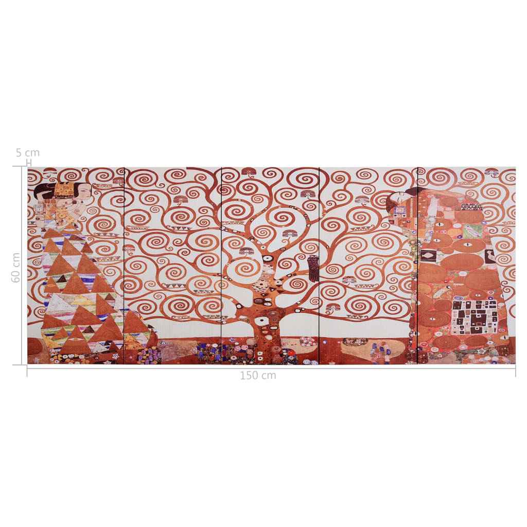 vidaXL Conj. painéis parede c/ impressão vaso flores 150x60cm multicor