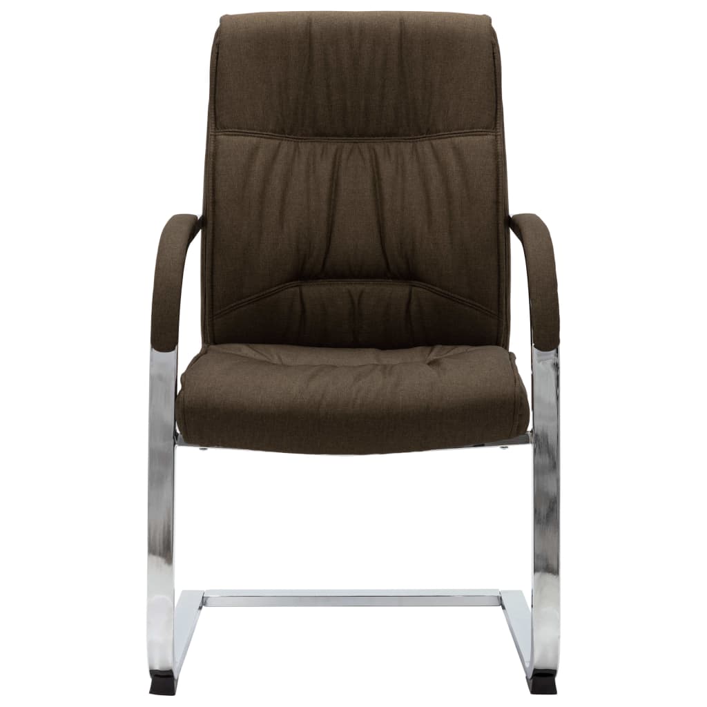 vidaXL Cadeira de escritório cantilever em tecido castanho