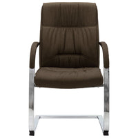 vidaXL Cadeira de escritório cantilever em tecido castanho