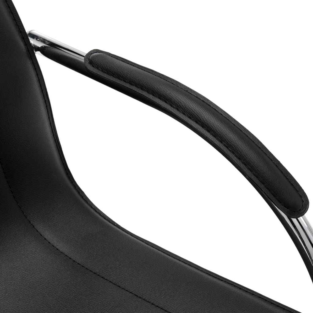 vidaXL Cadeira de escritório cantilever em couro artificial preto
