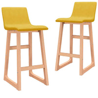 vidaXL Bancos de bar 2 pcs tecido amarelo mostarda