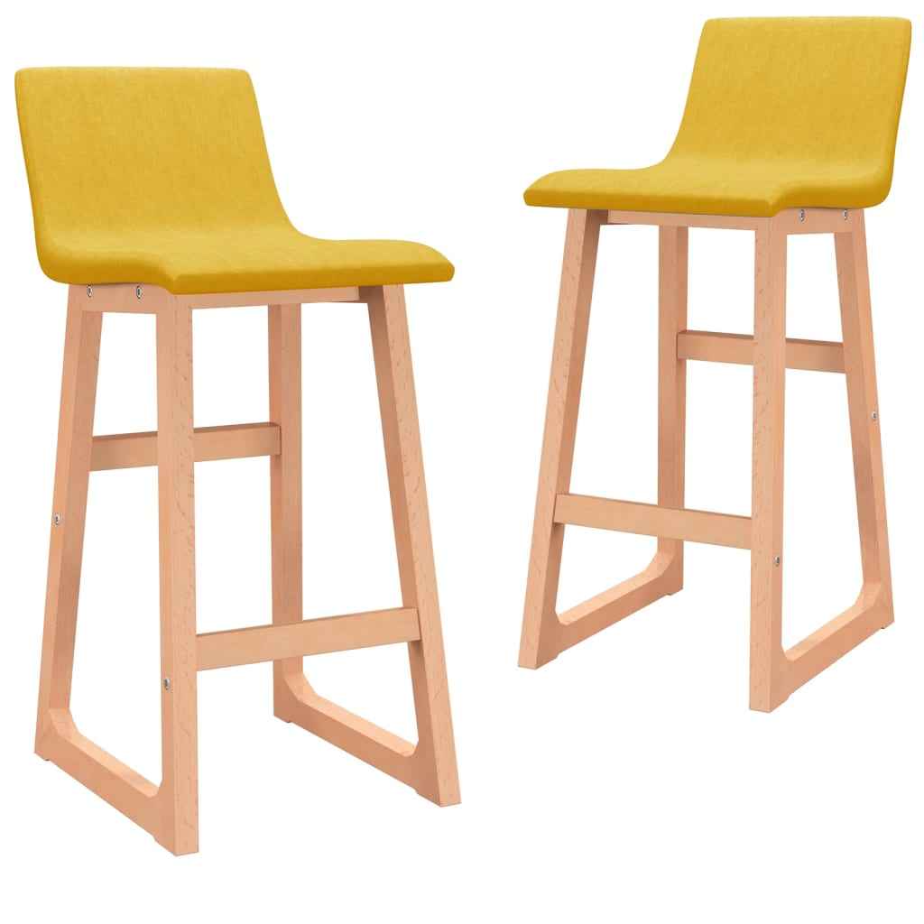 vidaXL Bancos de bar 2 pcs tecido amarelo mostarda