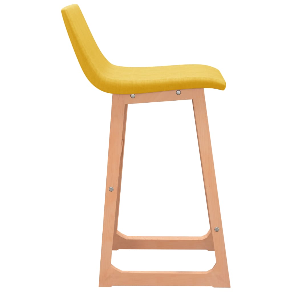 vidaXL Bancos de bar 2 pcs tecido amarelo mostarda