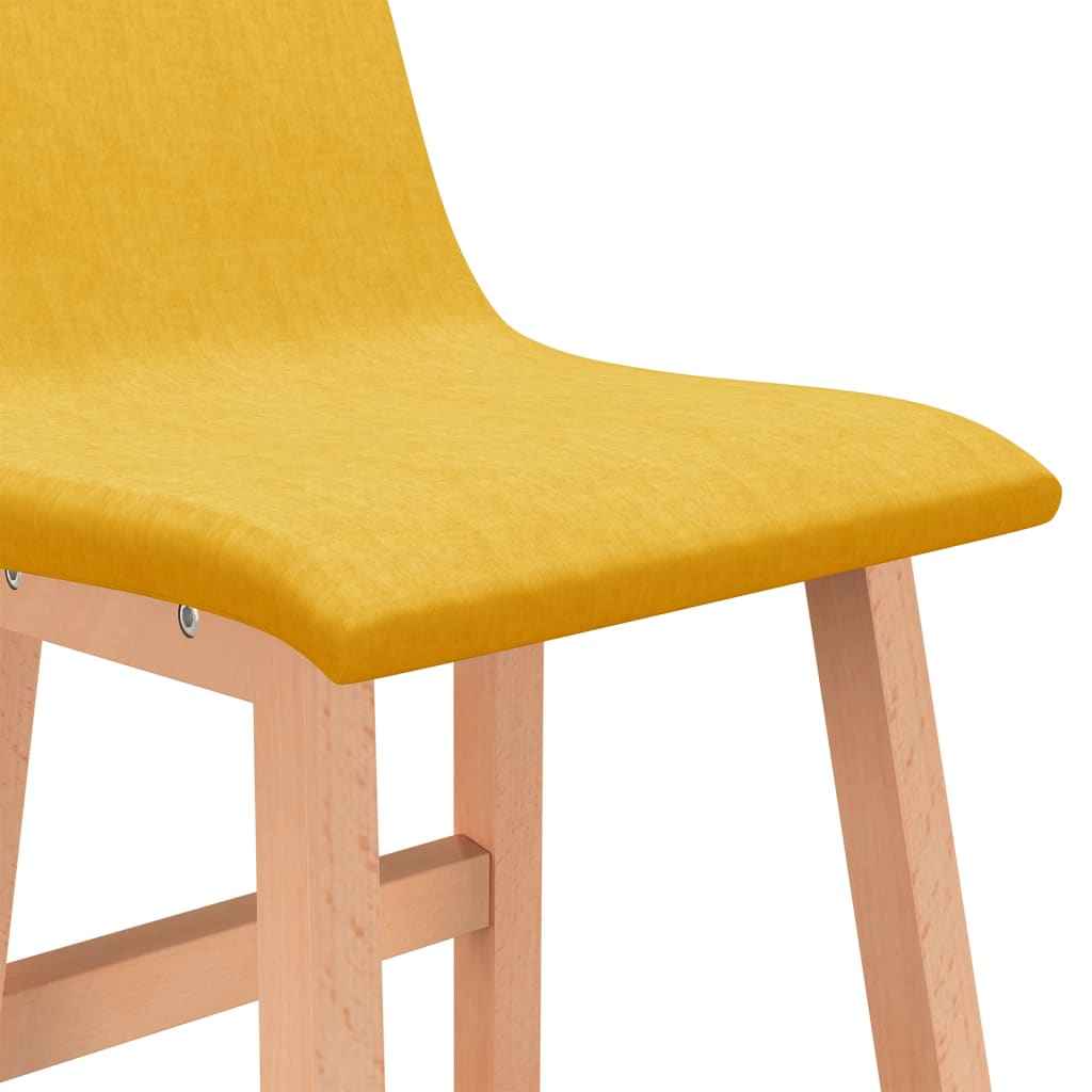 vidaXL Bancos de bar 2 pcs tecido amarelo mostarda