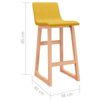 vidaXL Bancos de bar 2 pcs tecido amarelo mostarda