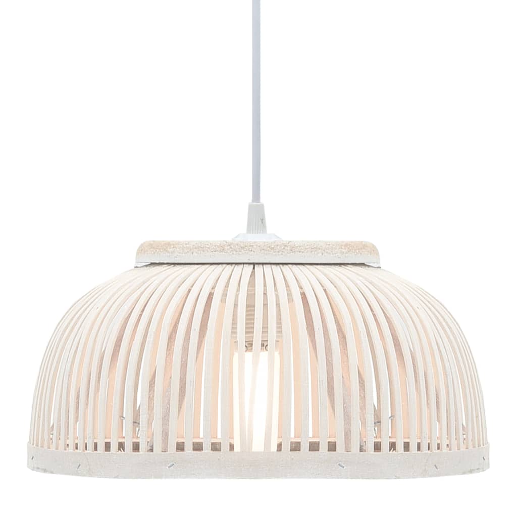 vidaXL Candeeiro suspenso semicircular 40 W 34x14,5 cm E27 bambu