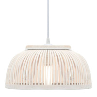 vidaXL Candeeiro suspenso semicircular 40 W 34x14,5 cm E27 bambu