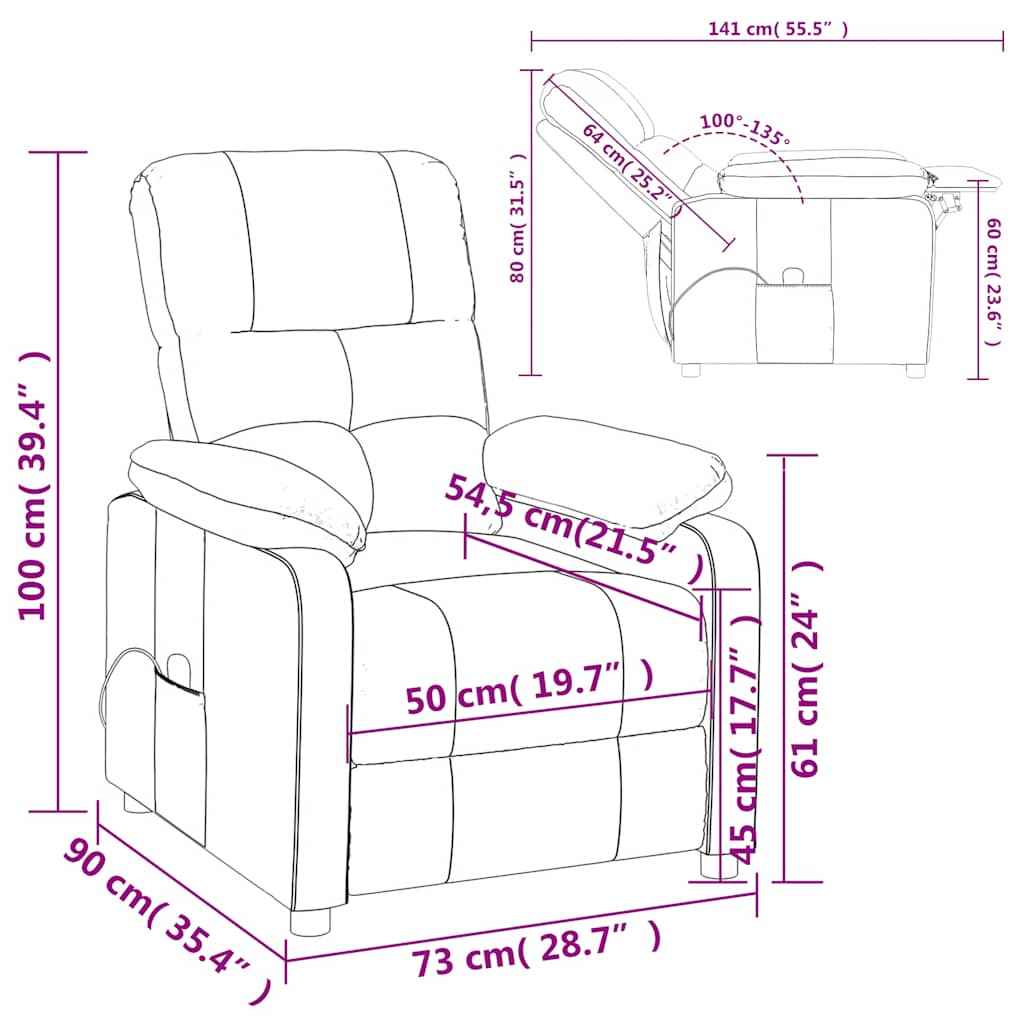 vidaXL Poltrona de massagens tecido cinzento-claro