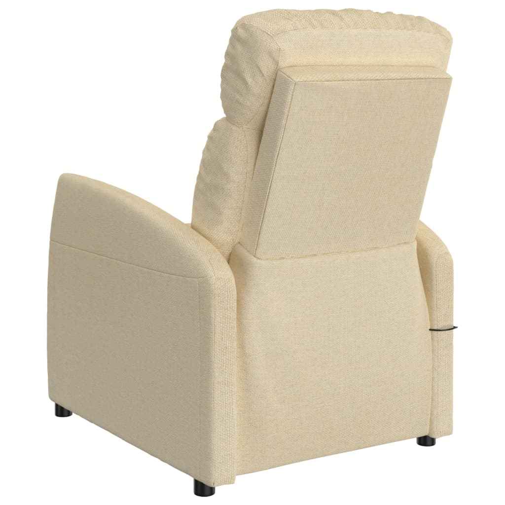 vidaXL Poltrona de massagens tecido cor creme