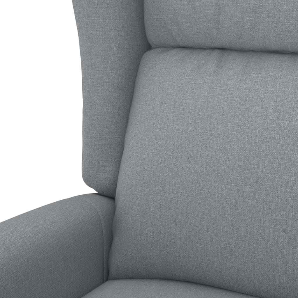 vidaXL Poltrona elevatória tecido cinzento-escuro