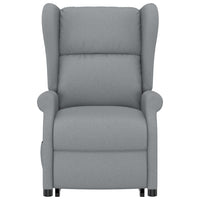 vidaXL Poltrona elevatória de massagens tecido cinzento-claro