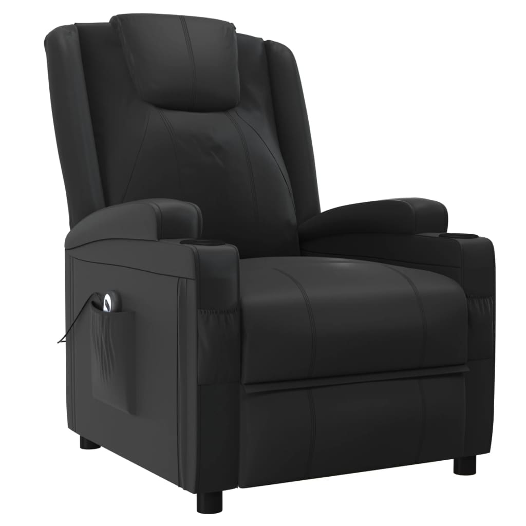 vidaXL Poltrona elevatória couro artificial branco nata