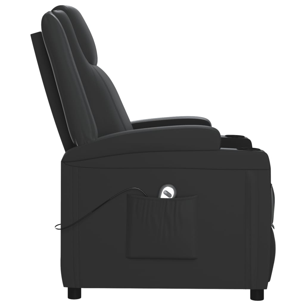 vidaXL Poltrona elevatória couro artificial branco nata