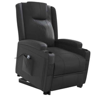 vidaXL Poltrona elevatória couro artificial preto