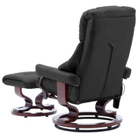 vidaXL Poltrona reclin. massagens couro artif./madeira curva cinzento