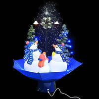 vidaXL Árvore Natal c/ neve base formato guarda-chuva 75 cm PVC azul