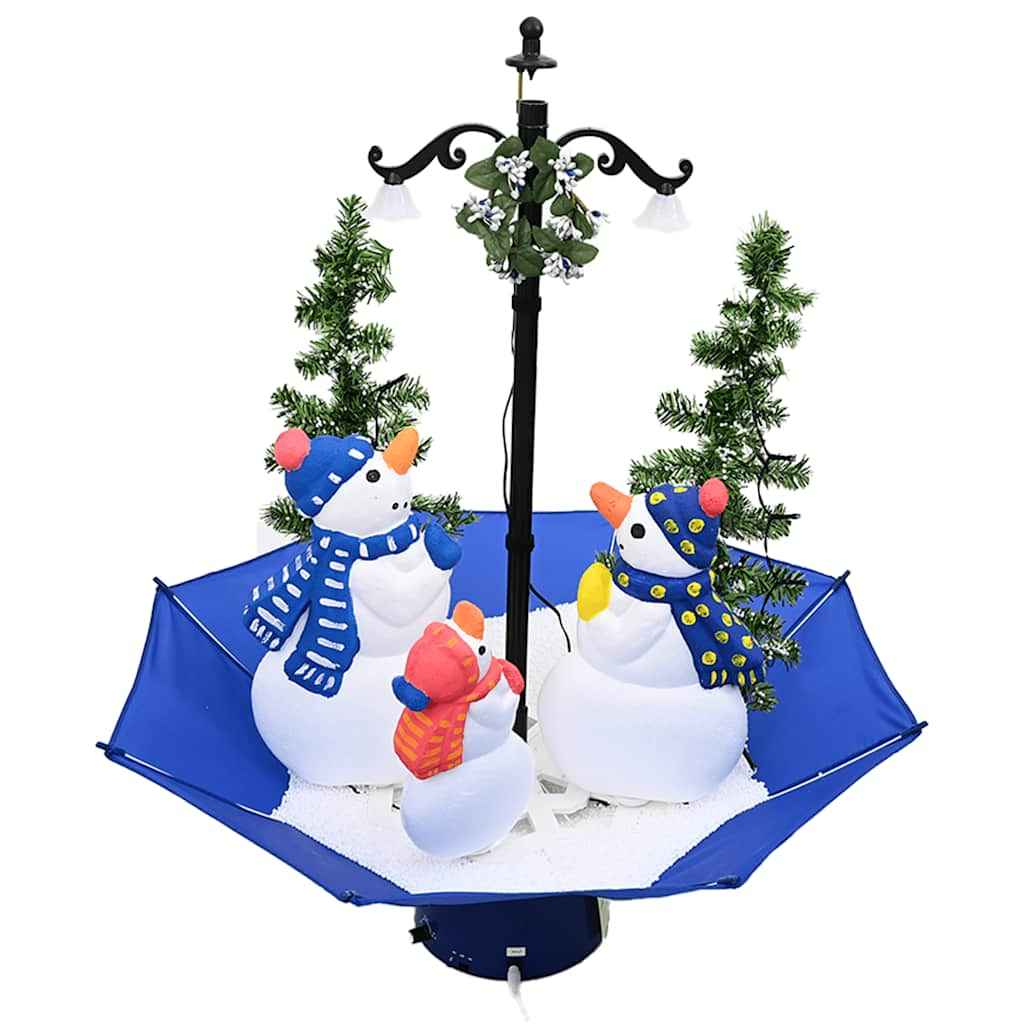 vidaXL Árvore Natal c/ neve base formato guarda-chuva 75 cm PVC azul