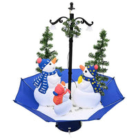 vidaXL Árvore Natal c/ neve base formato guarda-chuva 75 cm PVC azul