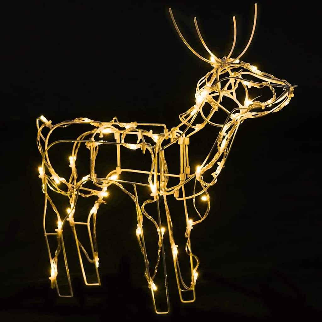 vidaXL 3 pcs iluminação de Natal renas 229 luzes LED