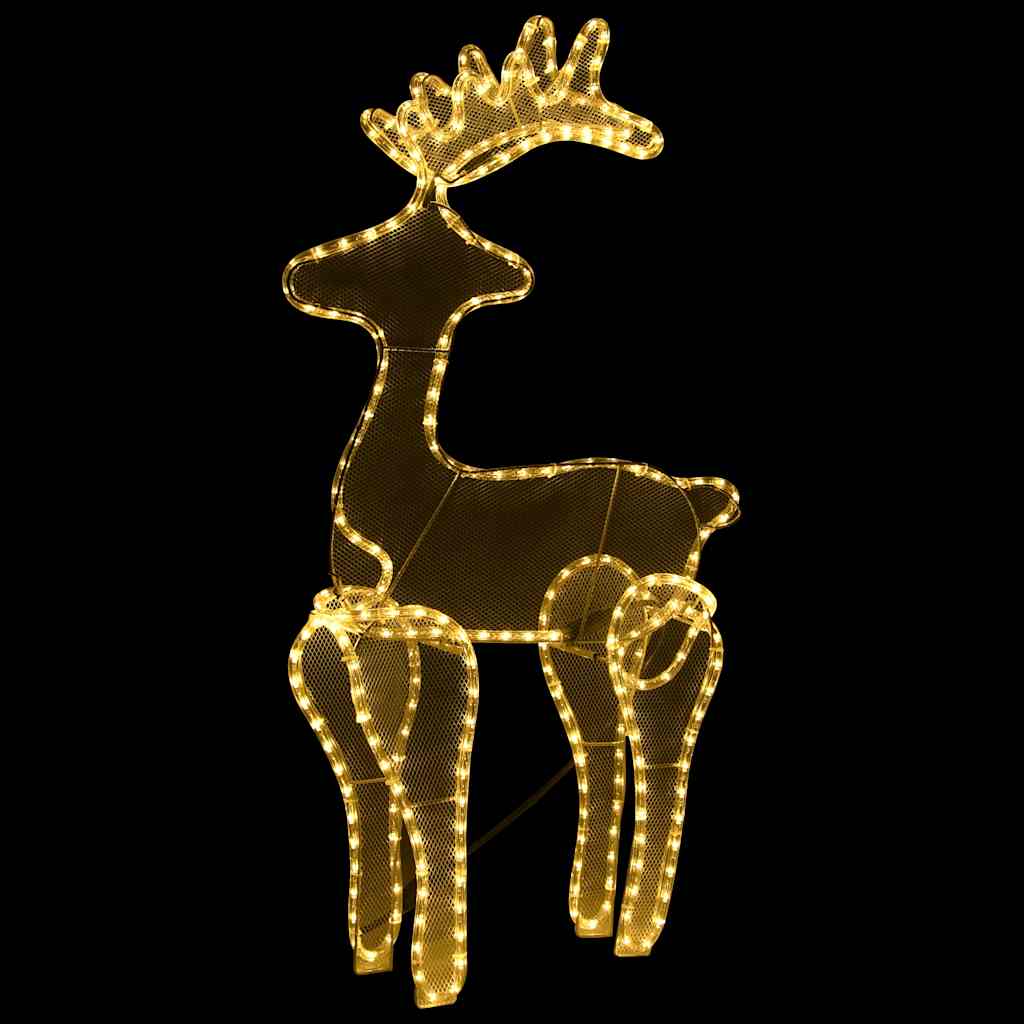 vidaXL Rena decorativa Natal c/ malha de aço 306 luzes LED 60x24x89 cm