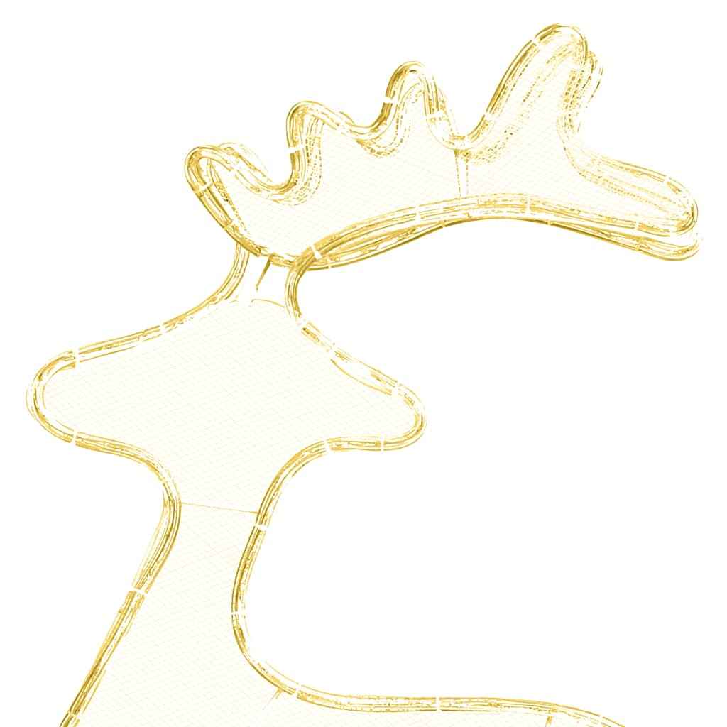 vidaXL Rena decorativa Natal c/ malha de aço 306 luzes LED 60x24x89 cm