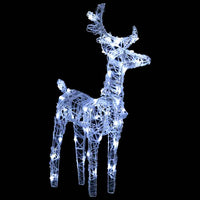 vidaXL Decoração de Natal renas/trenó 160 luzes LED 130 cm acrílico