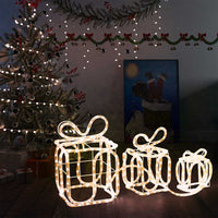vidaXL Caixas presente de Natal com 180 luzes LED interior/exterior