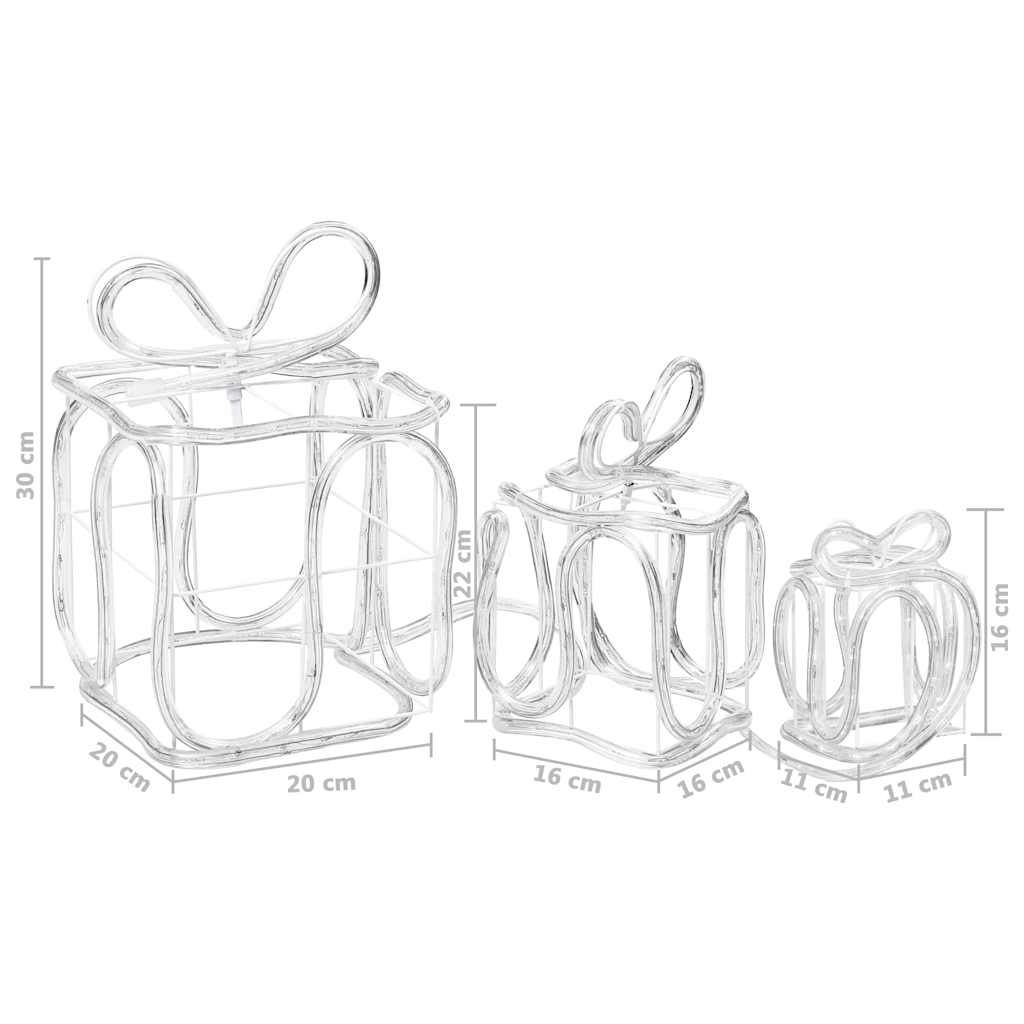 vidaXL Caixas presente de Natal com 180 luzes LED interior/exterior