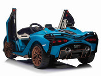Lamborghini Sian, 2-persoons 24 volt elektrische kinderauto met rubberen banden, leder zitje en meer