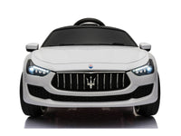 Maserati Ghibli, 12v elektrische kinderauto, rubberen banden, leder zitje.