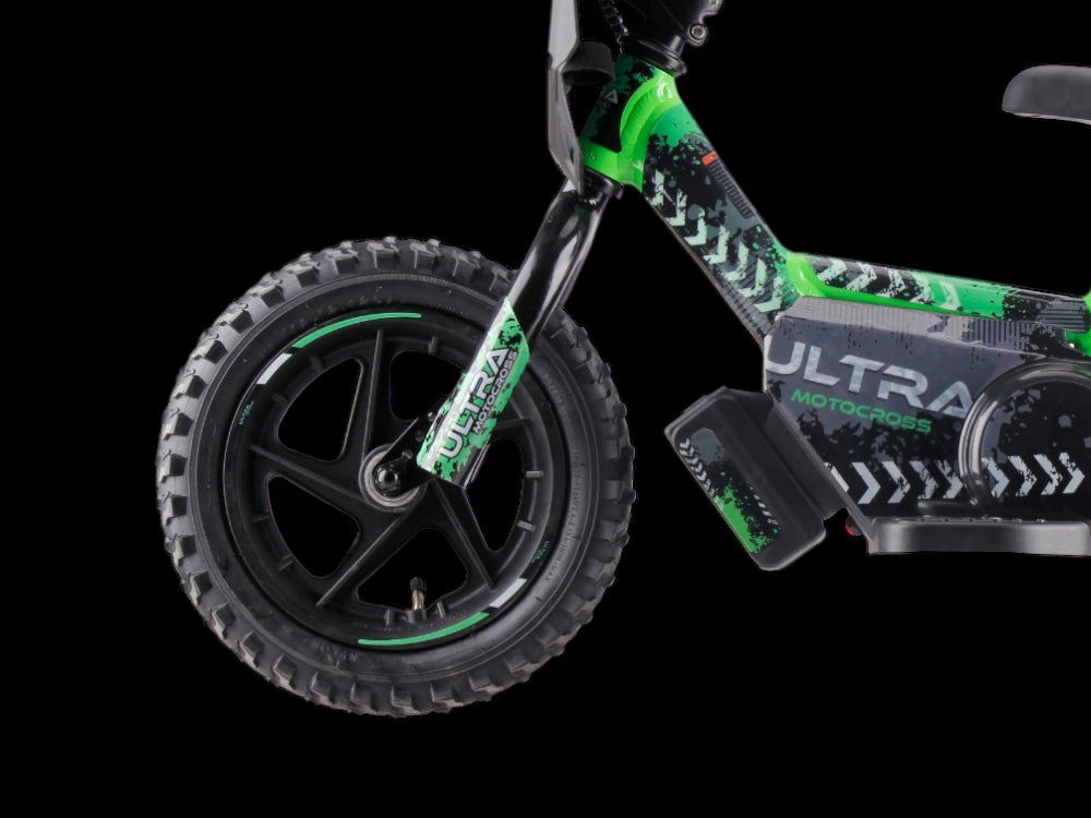 24 volt elektrische balance bike met 12 inch wielen, elektrische motor - groen