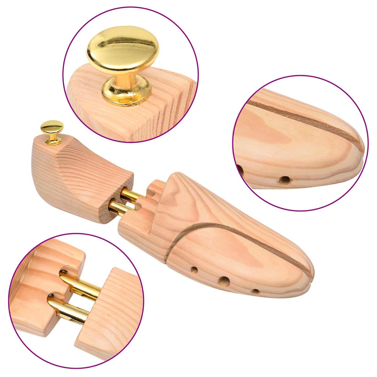 vidaXL Árvores para Sapatos 5 pcs Castanho 30,5 x 10 x 8 cm