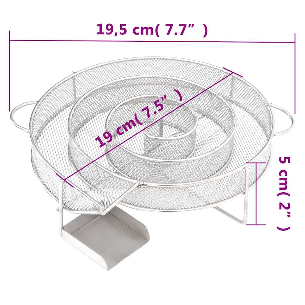 vidaXL Gerador de fumo frio redondo 19,5 cm aço inoxidável