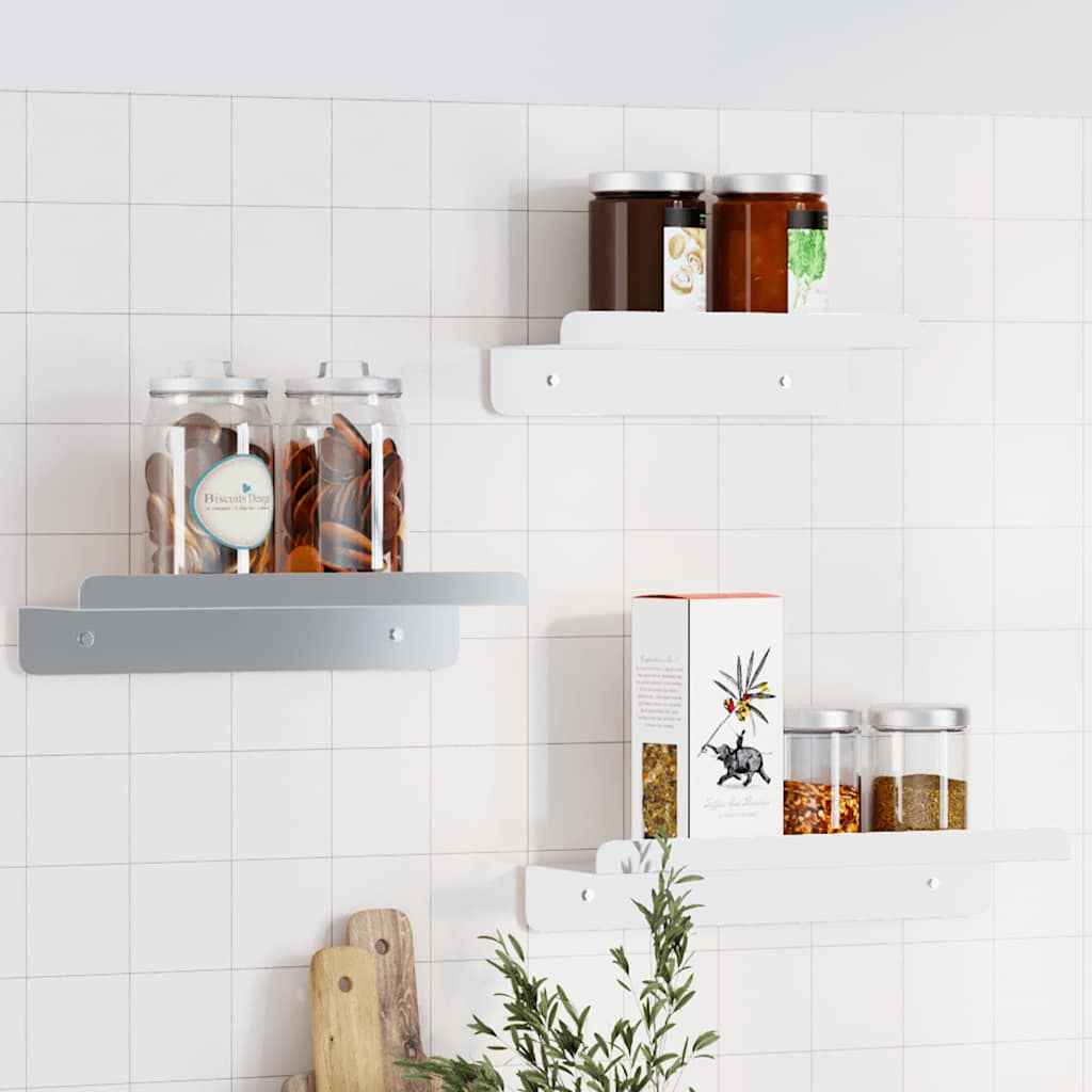 vidaXL Prateleiras de parede 3 pcs aço inoxidável prateado