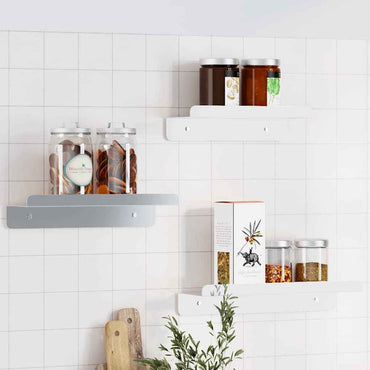 vidaXL Prateleiras de parede 3 pcs aço inoxidável prateado