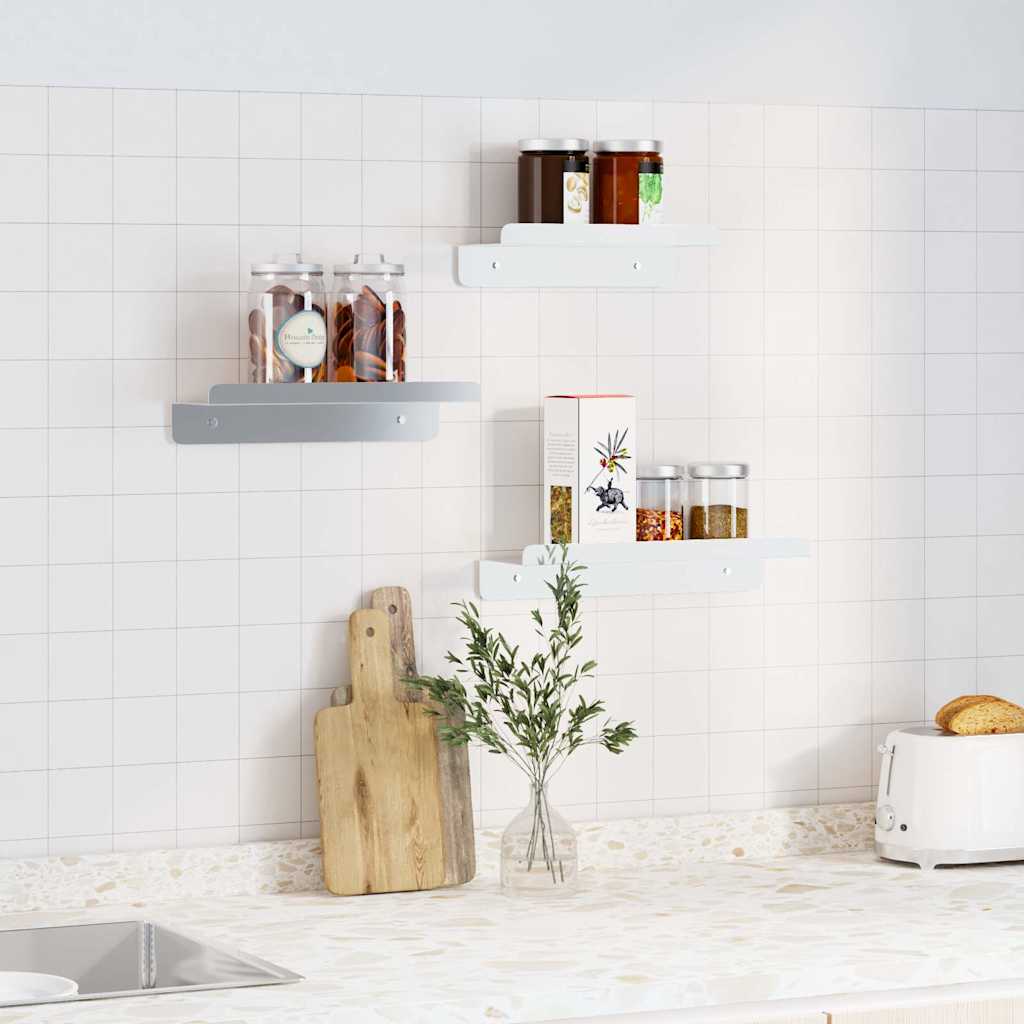 vidaXL Prateleiras de parede 3 pcs aço inoxidável prateado
