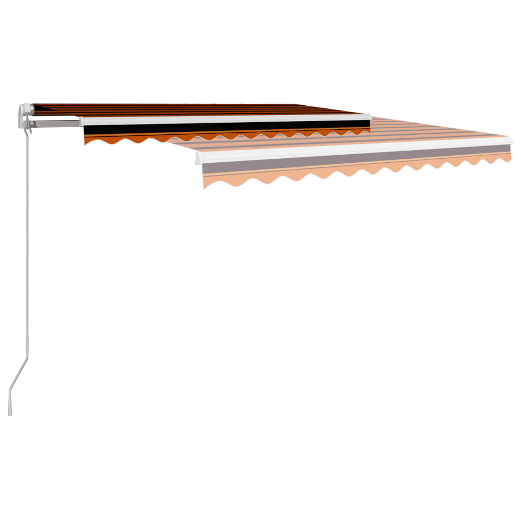 vidaXL Toldo retrátil manual 300x250 cm laranja e castanho