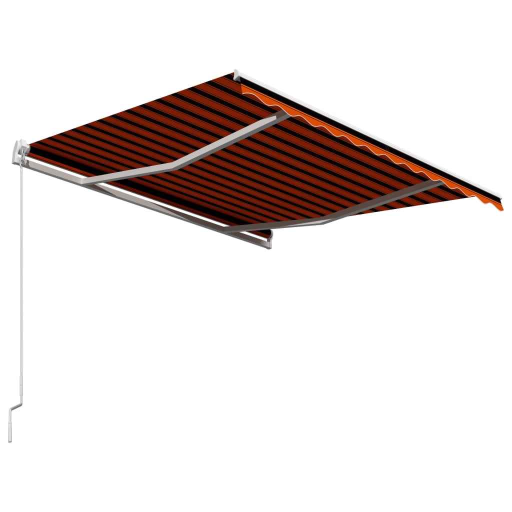 vidaXL Toldo retrátil manual 300x250 cm laranja e castanho