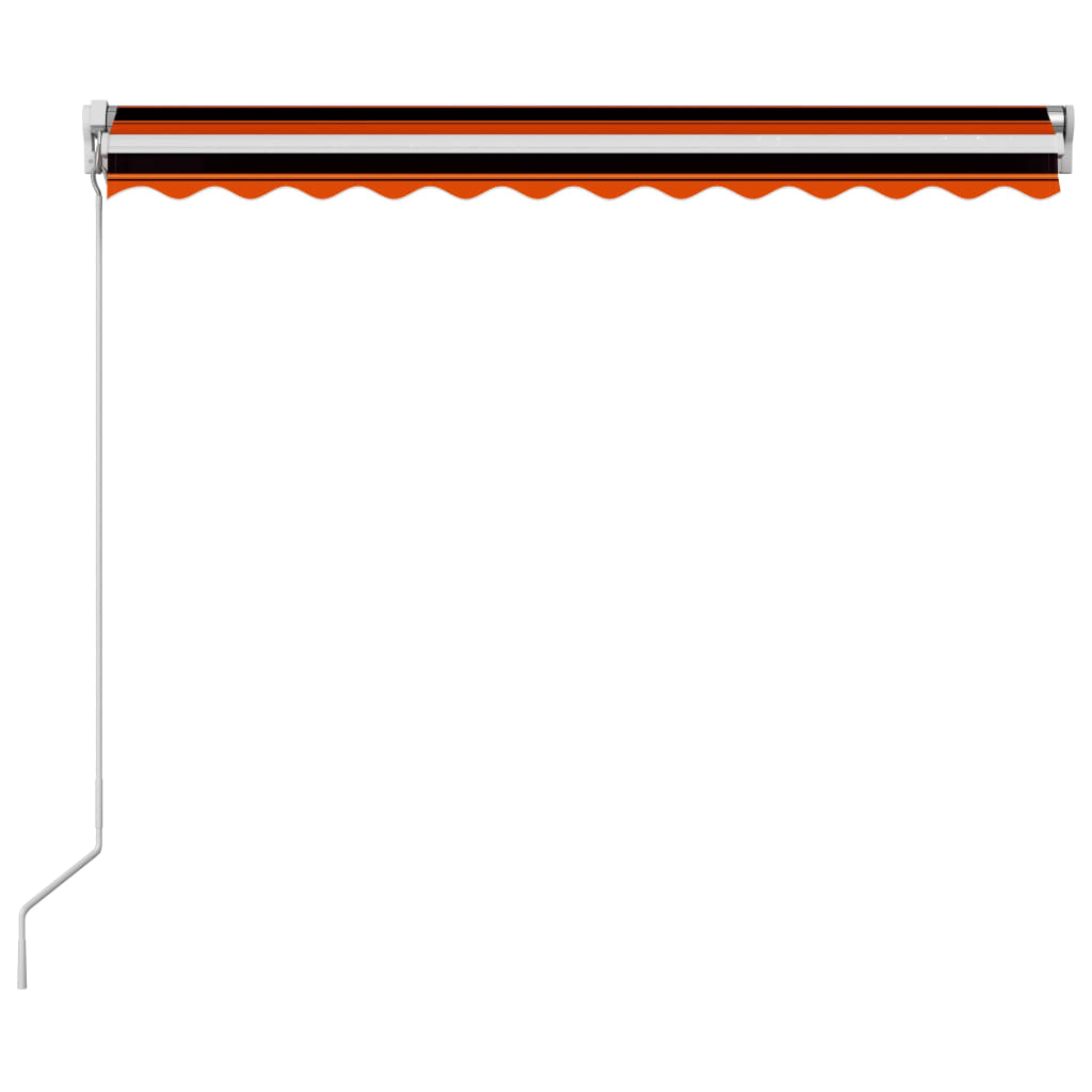 vidaXL Toldo retrátil manual 300x250 cm laranja e castanho