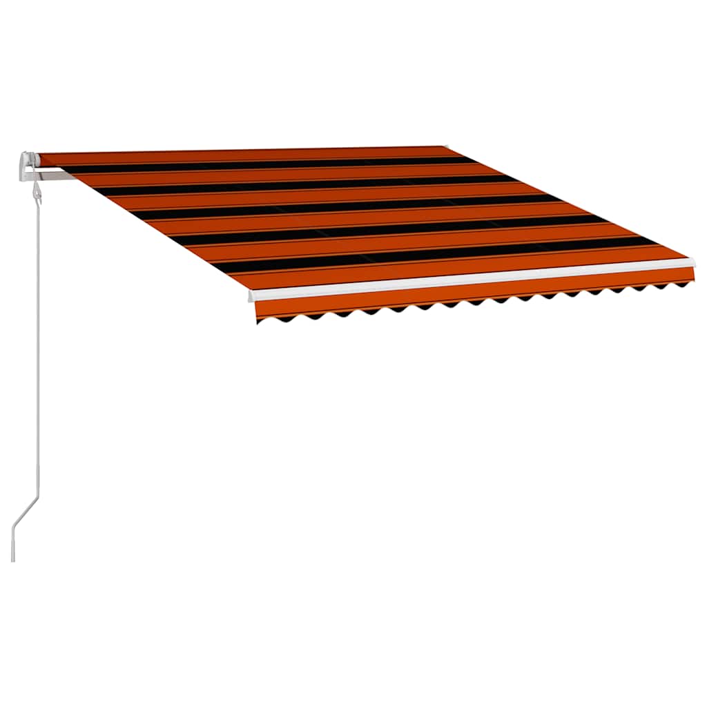 vidaXL Toldo retrátil automático 400x300 cm laranja e castanho