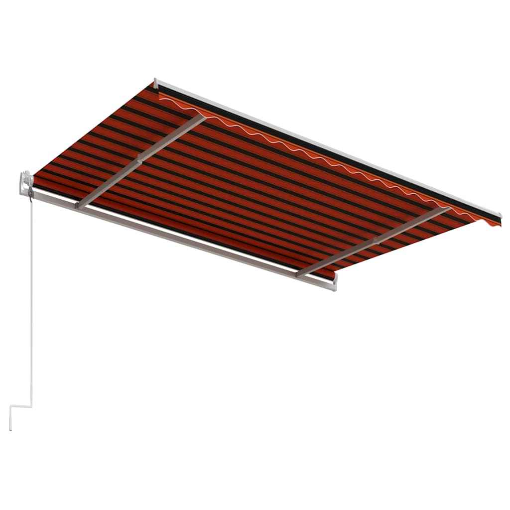vidaXL Toldo retrátil automático 400x300 cm laranja e castanho