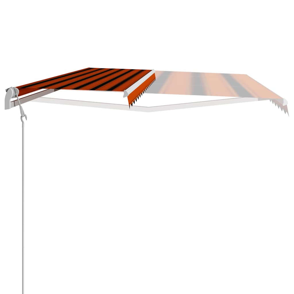 vidaXL Toldo retrátil automático 400x300 cm laranja e castanho