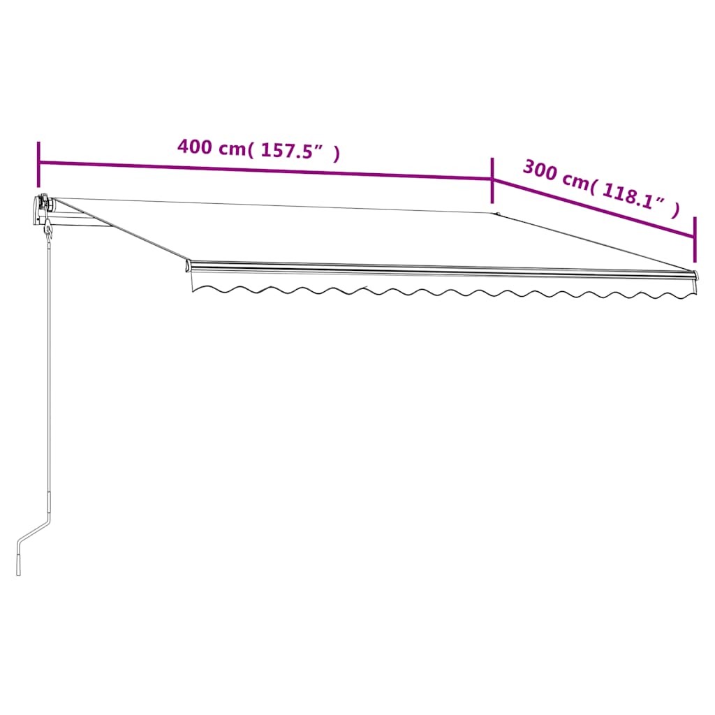 vidaXL Toldo retrátil automático 400x300 cm laranja e castanho